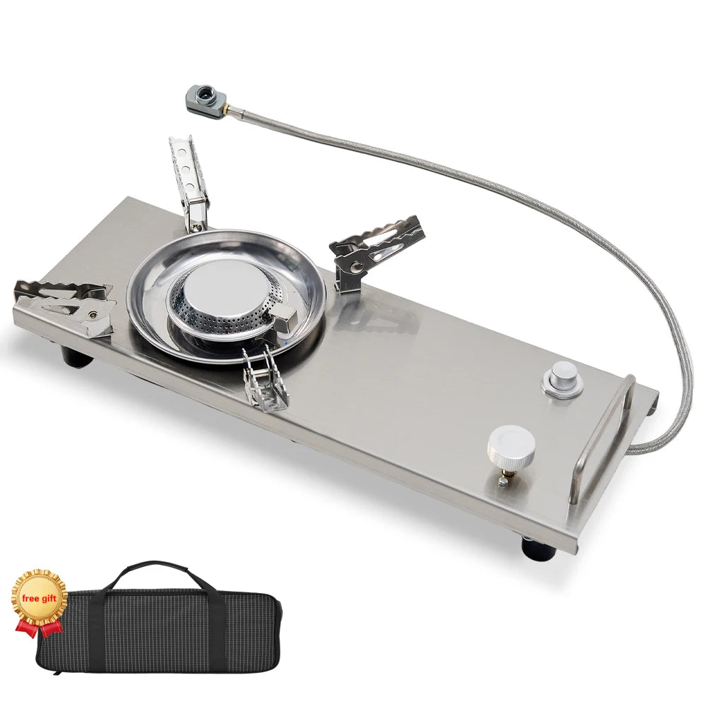 Pandatour IGT Camping Stove – High-Firepower Folding Table Stove (Stainless Steel)