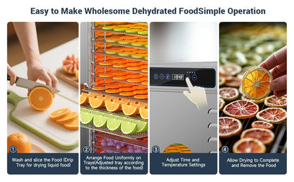 Commercial Food Dehydrator 20 Trays Large Food Dryer Machine for Jerky, Meat, Fruit, Herbs, Industrial Dehydrator Biltong Maker