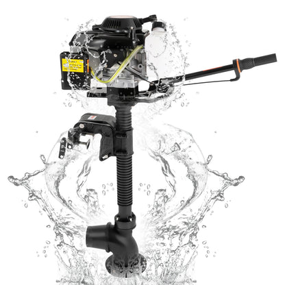 4HP 4-Stroke Gasoline Outboard Motor – Air Cooled Jet Pump Short Shaft Marine Engine for Fishing Boats