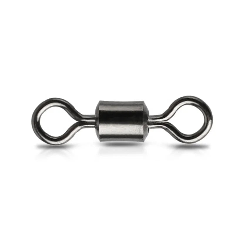 100pcs/bag High Quality Factory Fishing Tackle Accessories Stainless Steel American Swivel Snap Swivel Rolling Swivels