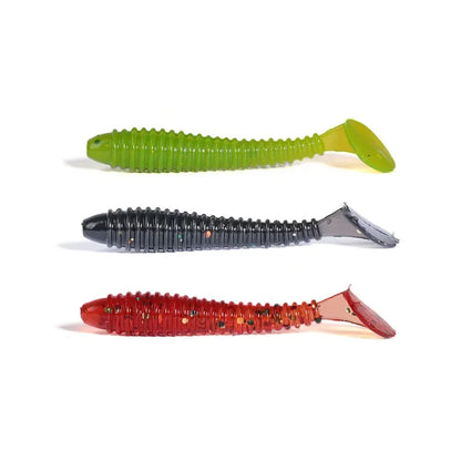 1 OUTKIT 10Pcs/lot Wobblers Mini Fishing Soft Lures Rubber Soft Baits 4cm Soft Worm Artificial Baits Bass Silicone Fish