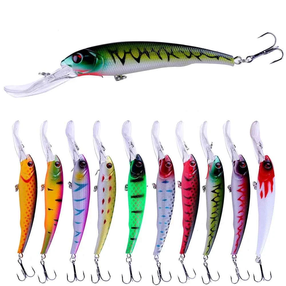 165mm 28g Deep Diving Minnow Fishing Lure – Hard Bait Wobbler for Bass, Pike &amp; Sea Fishing