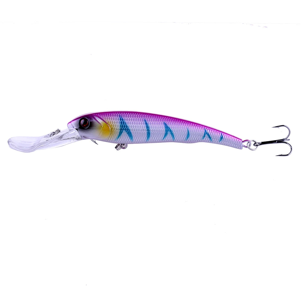 165mm 28g Deep Diving Minnow Fishing Lure – Hard Bait Wobbler for Bass, Pike &amp; Sea Fishing