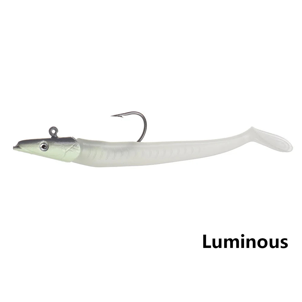 Soft Silicone Biomimetic Eel Fishing Lure – Lead Head | Luminous &amp; Standard | 10–16cm | 5 or 10 Pack