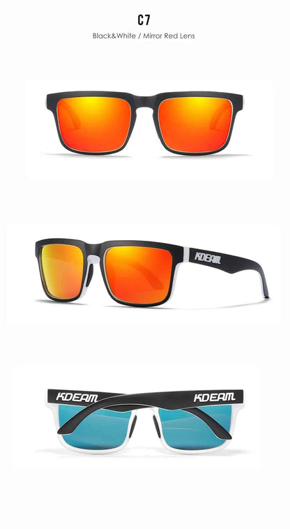 KDEAM Classic Square Sunglasses Men Women Category 3 Polarized Sun Glasses Unique Frame Surface Eyewear With Case Box KD332
