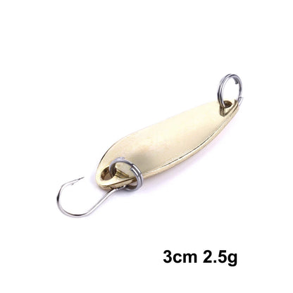 Metal Spoon Fishing Lure with Treble Hook – Gold &amp; Silver Jig Bait for Bass, Pike &amp; Perch