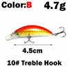 1 OUTKIT 2022 NEW Arrive Deep Water Small Lures Fishing Lure 4.7g 45mm Floating Minnow Mini Hard Bait for Perch Trout Bass