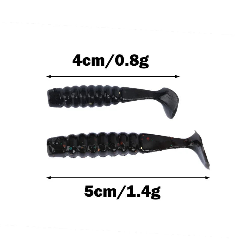 1 OUTKIT 10Pcs/lot Wobblers Mini Fishing Soft Lures Rubber Soft Baits 4cm/5cm Soft Worm Artificial Baits Bass Silicone Fish