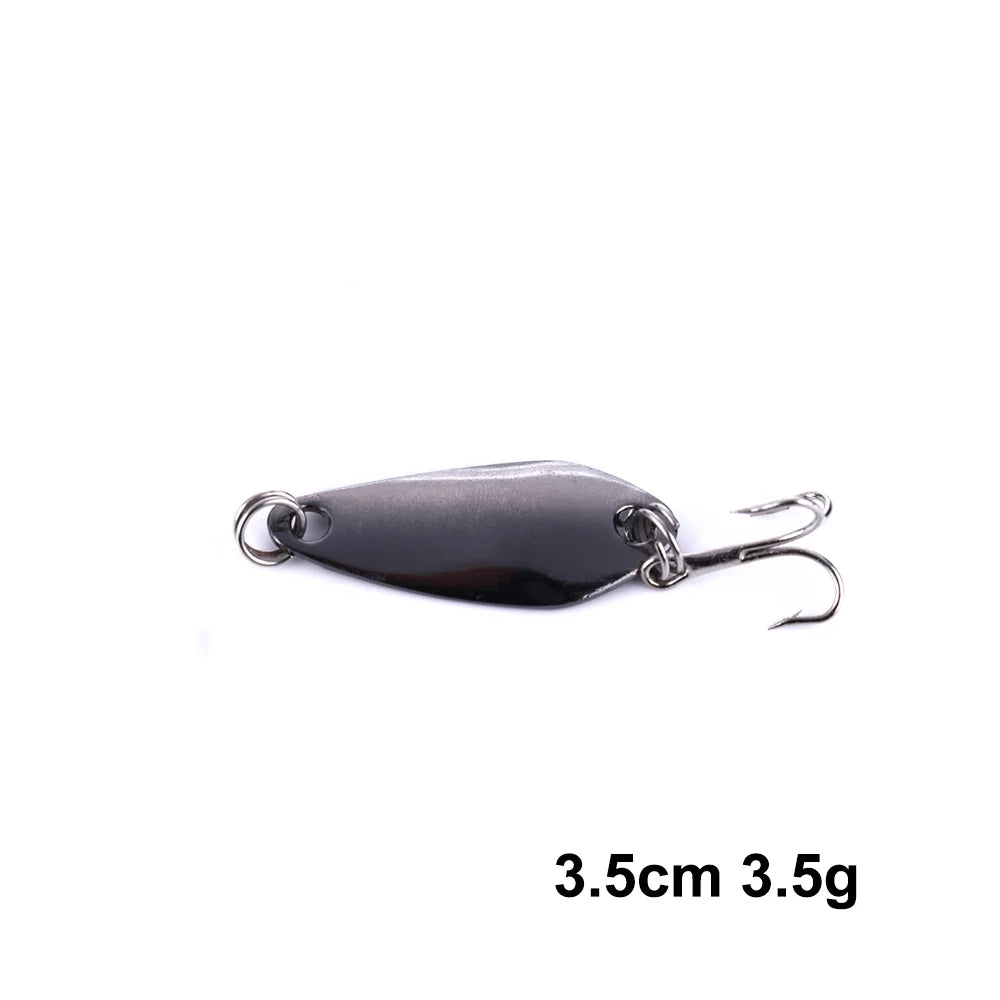 Metal Spoon Fishing Lure with Treble Hook – Gold &amp; Silver Jig Bait for Bass, Pike &amp; Perch