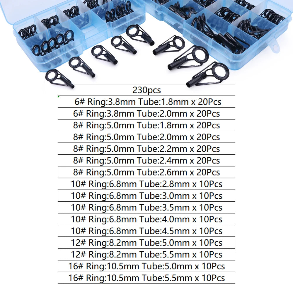 9KM DWLIFE Fishing Rod Tip Repair Kit – Stainless Steel &amp; Ceramic Ring | 24–240 Pcs | Saltwater &amp; Freshwater