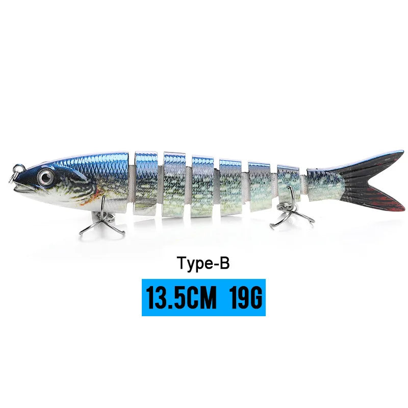 VTAVTA Jointed Swimbait Crankbait – Sinking Wobbler, 6/7/8-Segment, 10–14cm, 60+ Colors