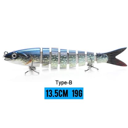 VTAVTA Jointed Swimbait Crankbait – Sinking Wobbler, 6/7/8-Segment, 10–14cm, 60+ Colors