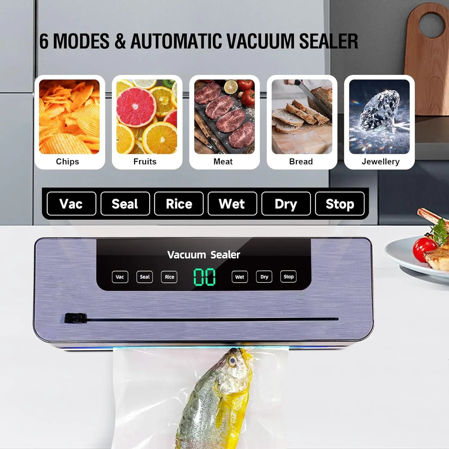 Vacuum Sealer Small Household Fresh-keeping Vacuum Dry and Wet Dual-purpose Fully Automatic Food Packaging