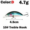 1 OUTKIT 2022 NEW Arrive Deep Water Small Lures Fishing Lure 4.7g 45mm Floating Minnow Mini Hard Bait for Perch Trout Bass