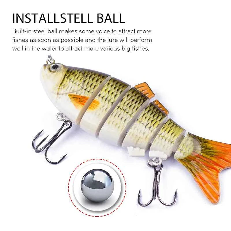 Hanlin Set 4 Inch 16.5g Fishing Lures Multi Jointed Wobblers Swimbait Hard Artificial Bait Crankbait Sinking Pike Bass Tackle
