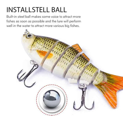 Hanlin Set 4 Inch 16.5g Fishing Lures Multi Jointed Wobblers Swimbait Hard Artificial Bait Crankbait Sinking Pike Bass Tackle