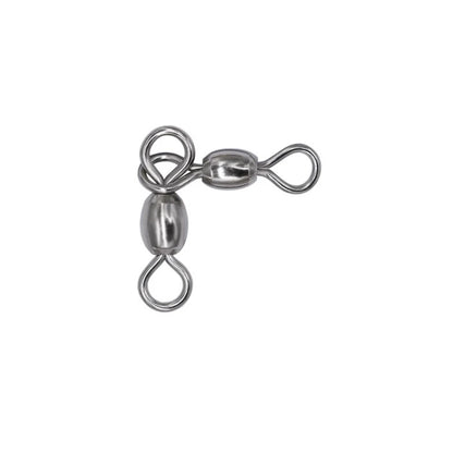 100-Piece 3-Way Rolling Swivel Fishing Connector Set – Stainless Steel Lure Rig Hardware (12 Sizes)