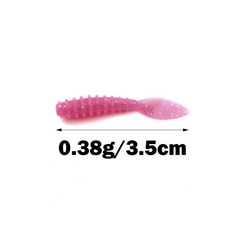 1 New 10pcs Wobblers Mini Ocean Rock Fishing Soft Lures Rubber Soft Baits 3.5cm Soft Worm Artificial Baits Bass Silicone Fish