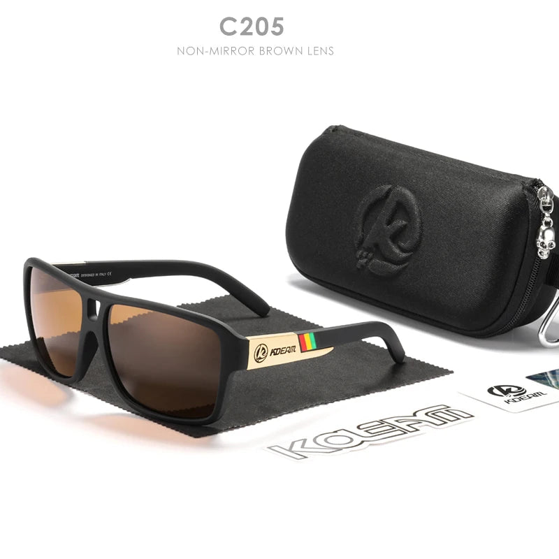 KDEAM KD520B16 Oversized Polarized Sunglasses – Square, Mirror, UV400, Unisex