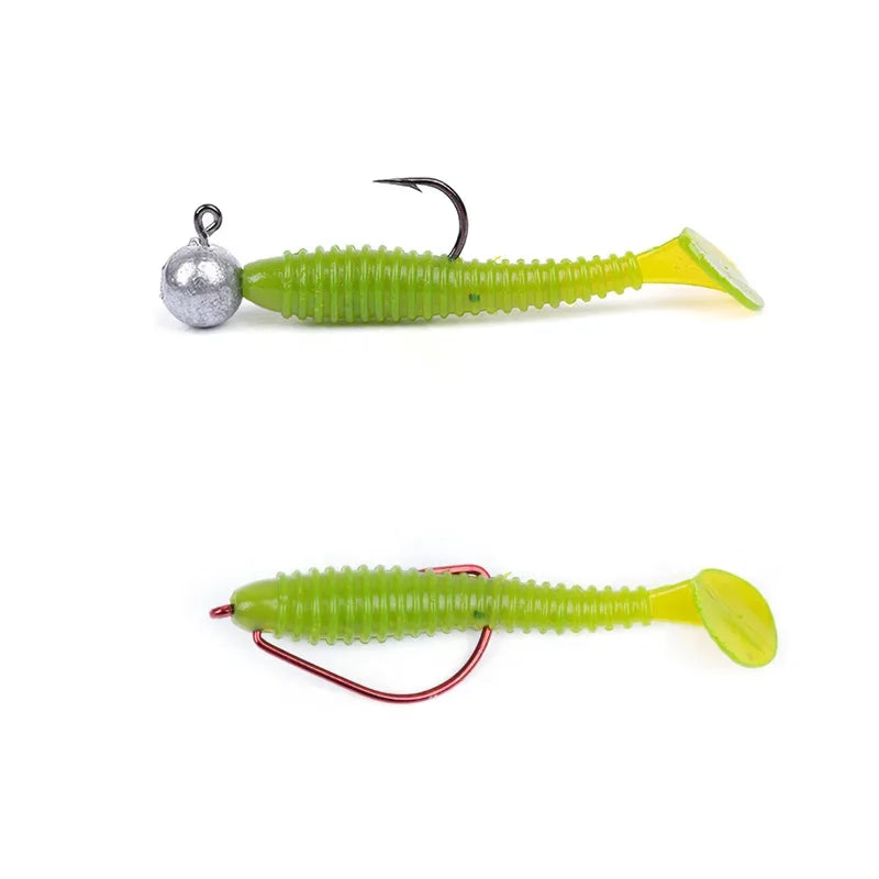 1 OUTKIT 10Pcs/lot Wobblers Mini Fishing Soft Lures Rubber Soft Baits 4cm Soft Worm Artificial Baits Bass Silicone Fish
