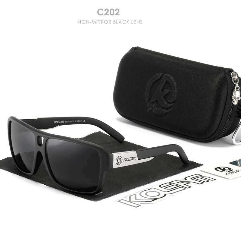 KDEAM KD520B16 Oversized Polarized Sunglasses – Square, Mirror, UV400, Unisex