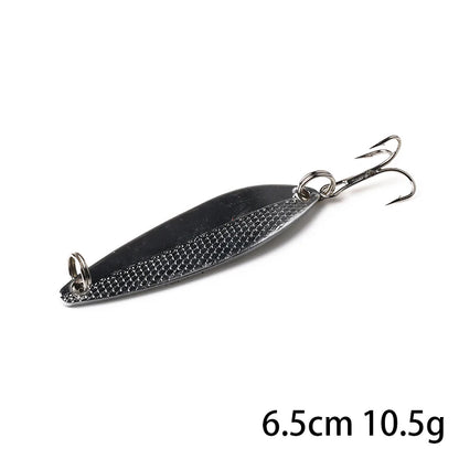 Metal Spoon Fishing Lure with Treble Hook – Gold &amp; Silver Jig Bait for Bass, Pike &amp; Perch