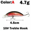 1 OUTKIT 2022 NEW Arrive Deep Water Small Lures Fishing Lure 4.7g 45mm Floating Minnow Mini Hard Bait for Perch Trout Bass