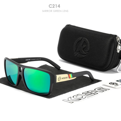 KDEAM KD520B16 Oversized Polarized Sunglasses – Square, Mirror, UV400, Unisex