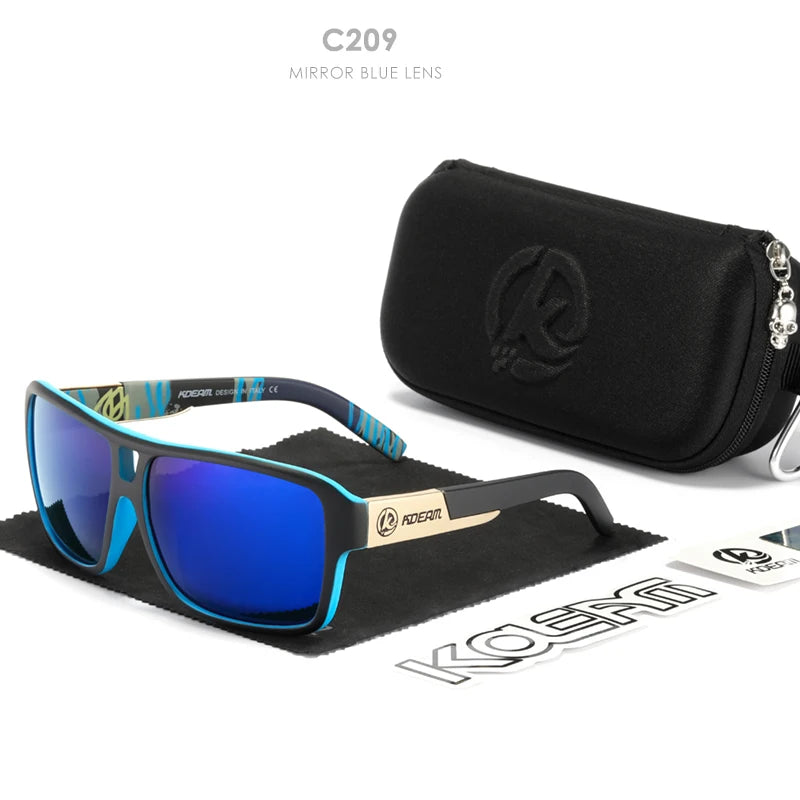 KDEAM KD520B16 Oversized Polarized Sunglasses – Square, Mirror, UV400, Unisex
