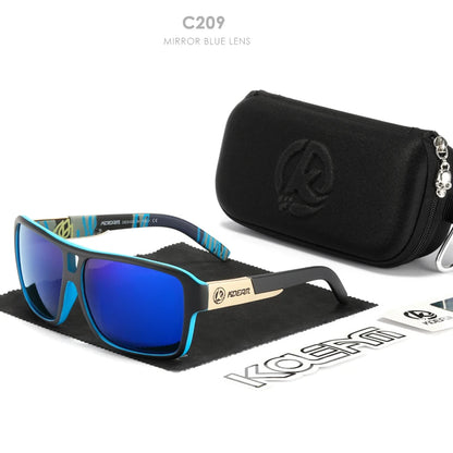 KDEAM KD520B16 Oversized Polarized Sunglasses – Square, Mirror, UV400, Unisex