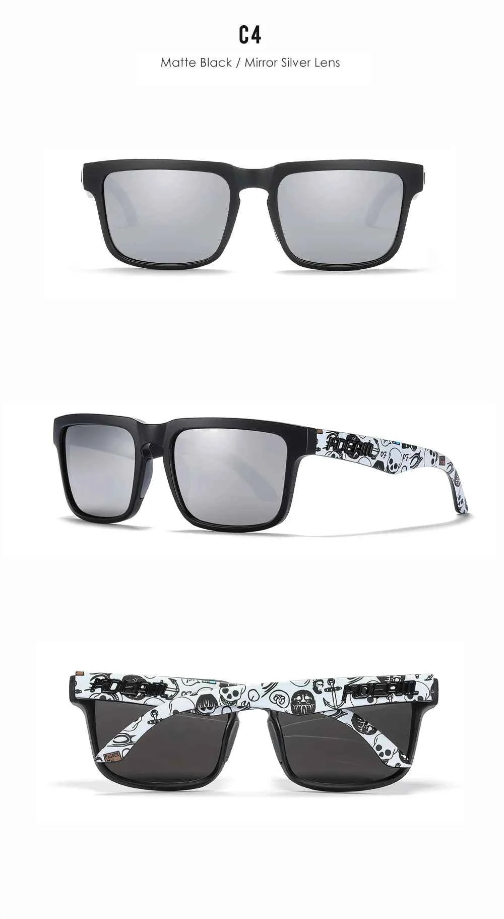 KDEAM Classic Square Sunglasses Men Women Category 3 Polarized Sun Glasses Unique Frame Surface Eyewear With Case Box KD332