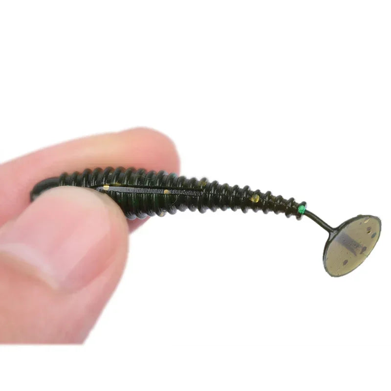 1 OUTKIT 10Pcs/lot Wobblers Mini Fishing Soft Lures Rubber Soft Baits 4cm Soft Worm Artificial Baits Bass Silicone Fish