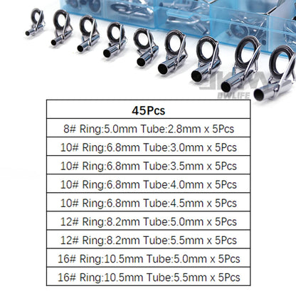 9KM DWLIFE Fishing Rod Tip Repair Kit – Stainless Steel &amp; Ceramic Ring | 24–240 Pcs | Saltwater &amp; Freshwater