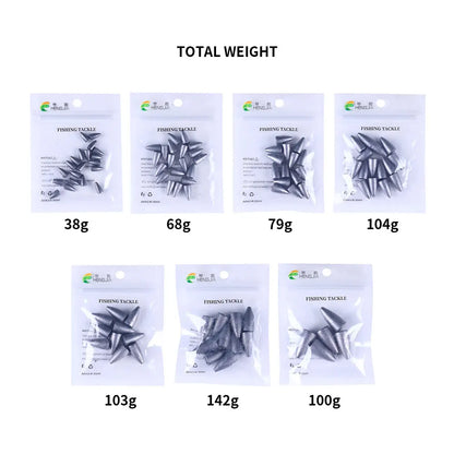 Lead Fishing Weight Sinkers – Bullet Weights for Bass, Carp &amp; Bottom Fishing (1.75g–21g)