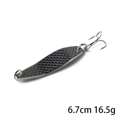 Metal Spoon Fishing Lure with Treble Hook – Gold &amp; Silver Jig Bait for Bass, Pike &amp; Perch