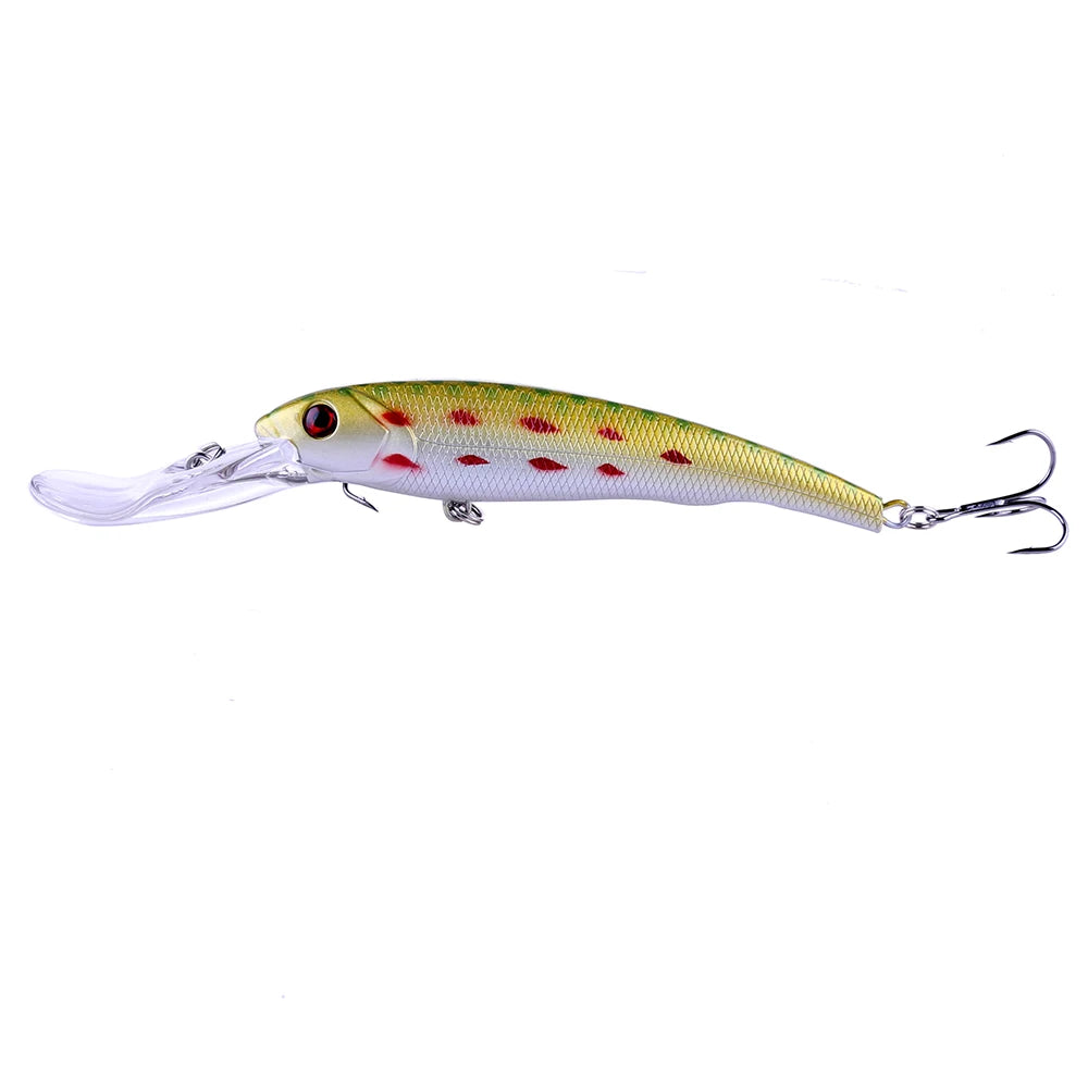 165mm 28g Deep Diving Minnow Fishing Lure – Hard Bait Wobbler for Bass, Pike &amp; Sea Fishing
