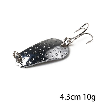 Metal Spoon Fishing Lure with Treble Hook – Gold &amp; Silver Jig Bait for Bass, Pike &amp; Perch