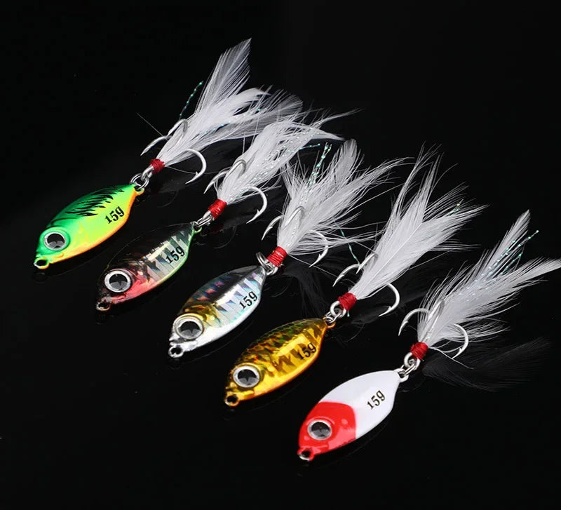 1 OUTKIT Fishing Metal Lures Jig 10g15g20g  Jigs Long Casting Fishing Spoon Bait Sinking Lure Jigging Vibe Blade For Pike Bass
