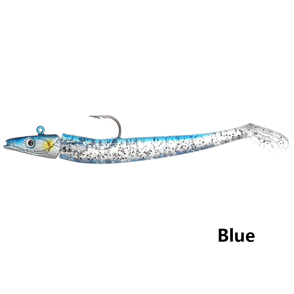 Soft Silicone Biomimetic Eel Fishing Lure – Lead Head | Luminous &amp; Standard | 10–16cm | 5 or 10 Pack