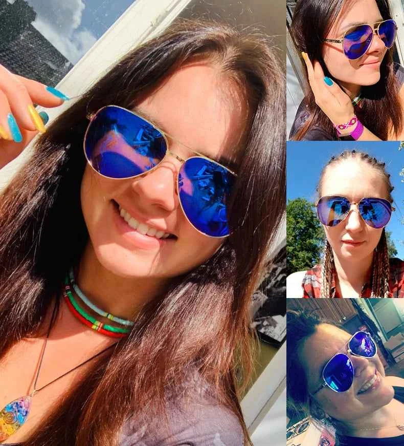 High Quality Pilot Sunglasses Women Polarized UV400 Sunglass Mirror Vintage Sun Glasses 2020 Sunglasses Woman okulary With Box