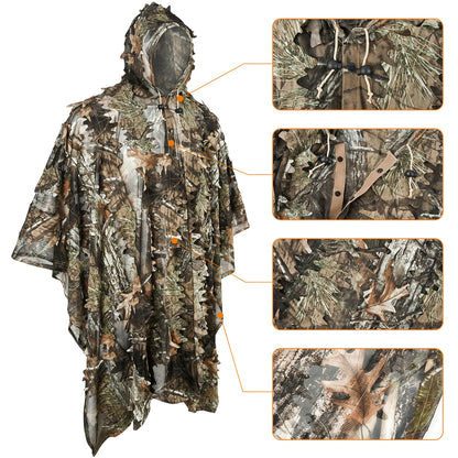 Tactical Hunting Poncho Camouflage Field Jacket – Tree Camo, L &amp; XXL