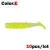 1 OUTKIT 10Pcs/lot Wobblers Mini Fishing Soft Lures Rubber Soft Baits 4cm/5cm Soft Worm Artificial Baits Bass Silicone Fish