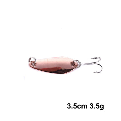 Metal Spoon Fishing Lure with Treble Hook – Gold &amp; Silver Jig Bait for Bass, Pike &amp; Perch