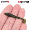 1 OUTKIT 10Pcs/lot Wobblers Mini Fishing Soft Lures Rubber Soft Baits 4cm Soft Worm Artificial Baits Bass Silicone Fish