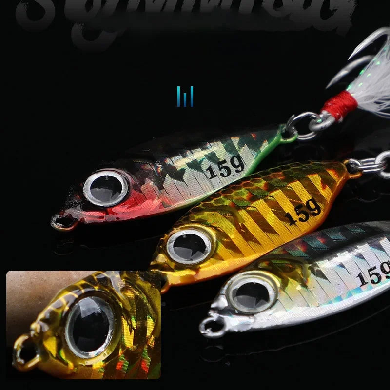 1 OUTKIT Fishing Metal Lures Jig 10g15g20g  Jigs Long Casting Fishing Spoon Bait Sinking Lure Jigging Vibe Blade For Pike Bass