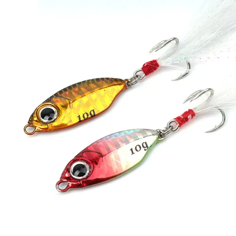 1 OUTKIT Fishing Metal Lures Jig 10g15g20g  Jigs Long Casting Fishing Spoon Bait Sinking Lure Jigging Vibe Blade For Pike Bass