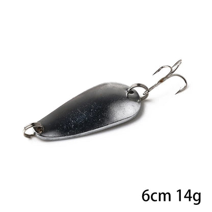 Metal Spoon Fishing Lure with Treble Hook – Gold &amp; Silver Jig Bait for Bass, Pike &amp; Perch