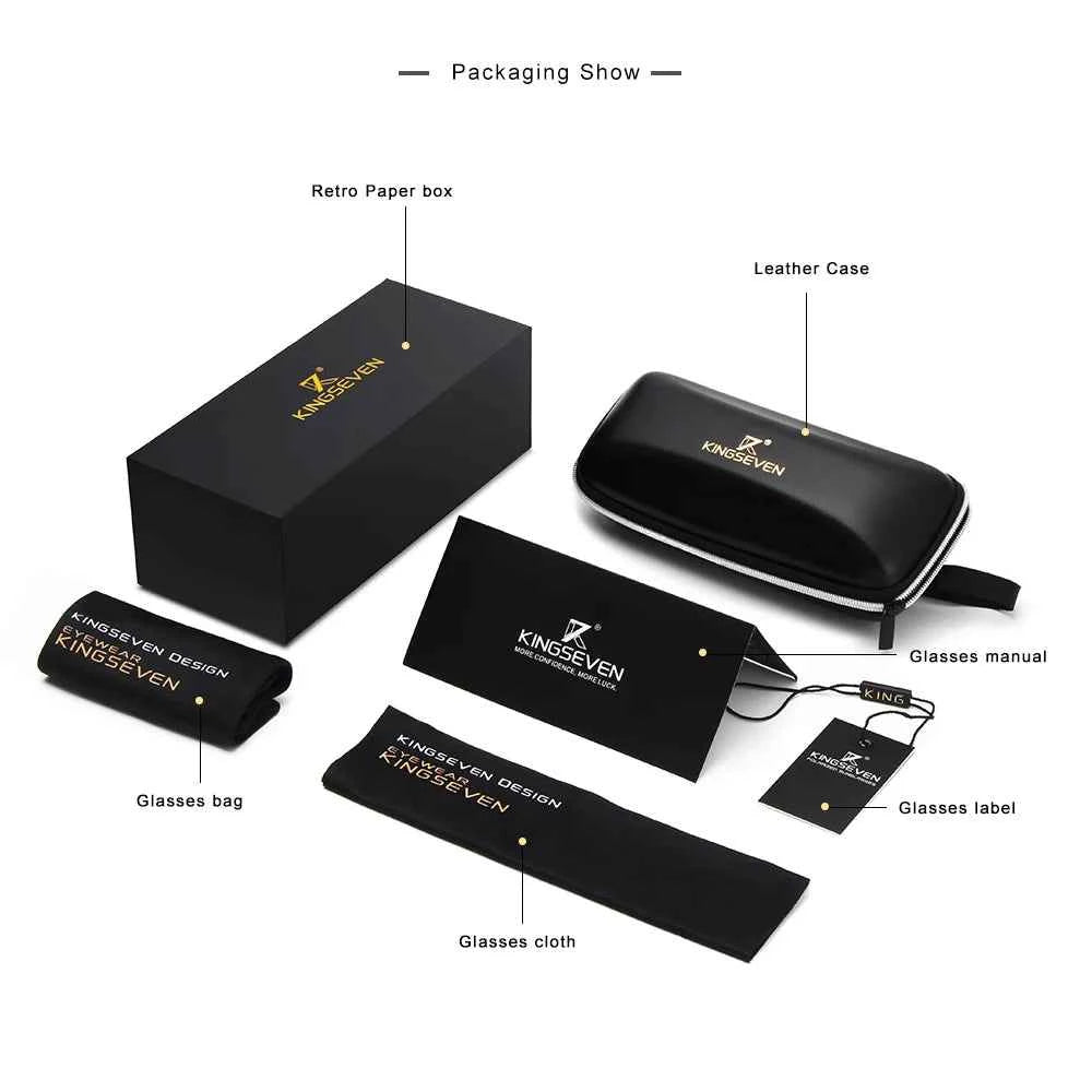 KINGSEVEN Original Brand Sunglasses Men Women Driving Square Frame Classic Polarized Glasses Male Goggle Anti-UV400 Eyewear