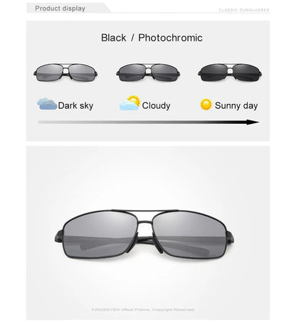 KINGSEVEN Photochromic Polarized Sunglasses for Men – UV400 Day &amp; Night Driving