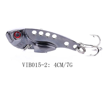 1Pcs Metal VIB Lures 3g/7g/11g 3D Eyes Artificial Hard Bait Cicada Lure vivid Vibrations Spoon Bass bait with two trebler hook
